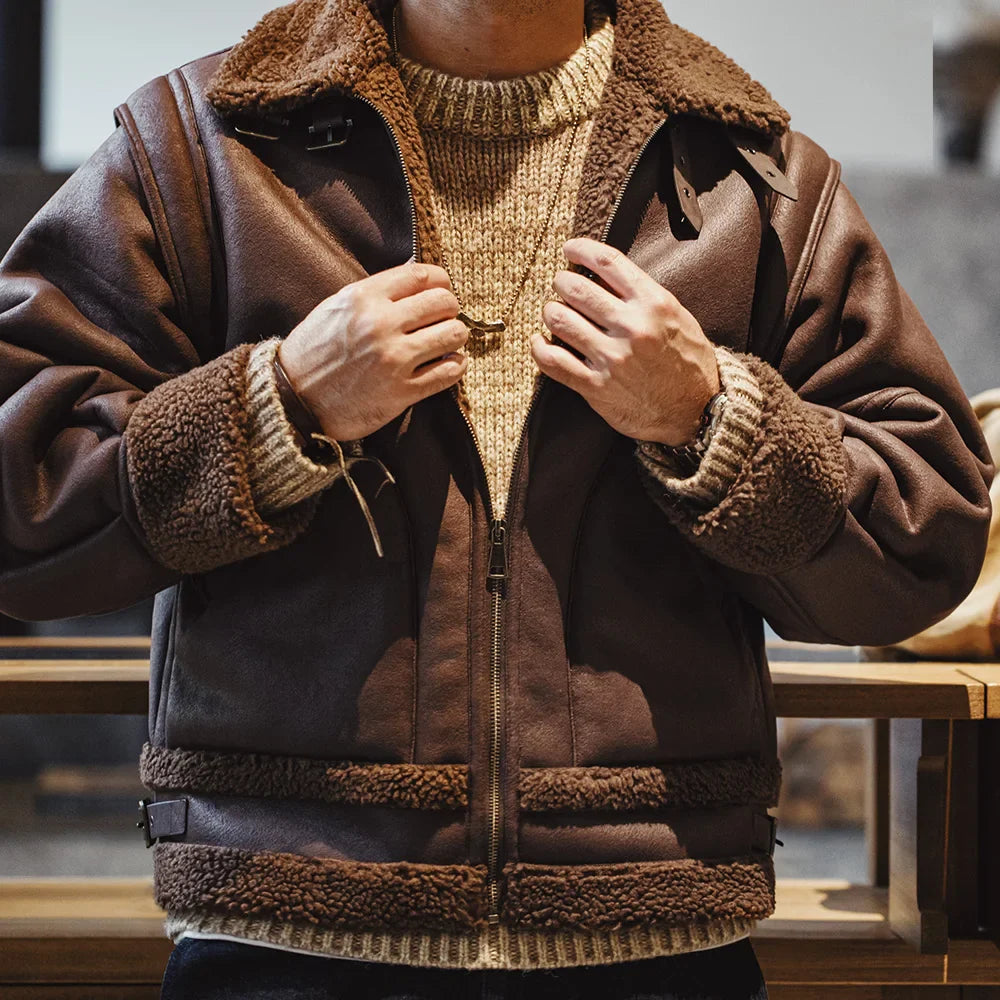 Heavy Duty Synthetic Leather Mens Bomber Jacket