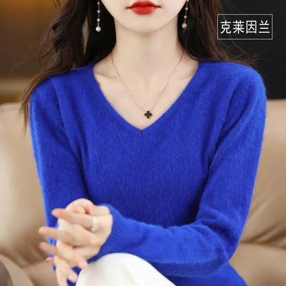 Luxury Soft Cashmere V-Neck Sweater for Women