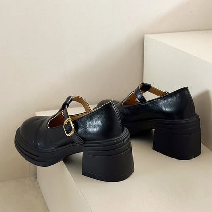 Classic Buckle Mary Jane High Heels