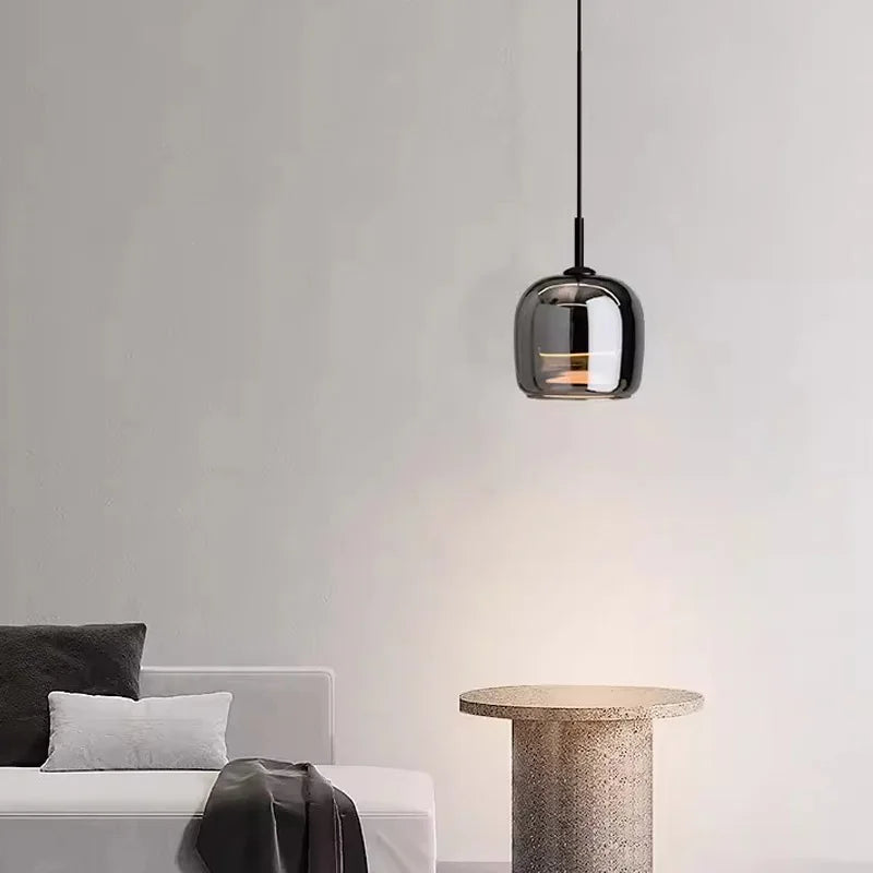 Sleek Glass LED Hanging Light Modern Chandelier - BritishElegance