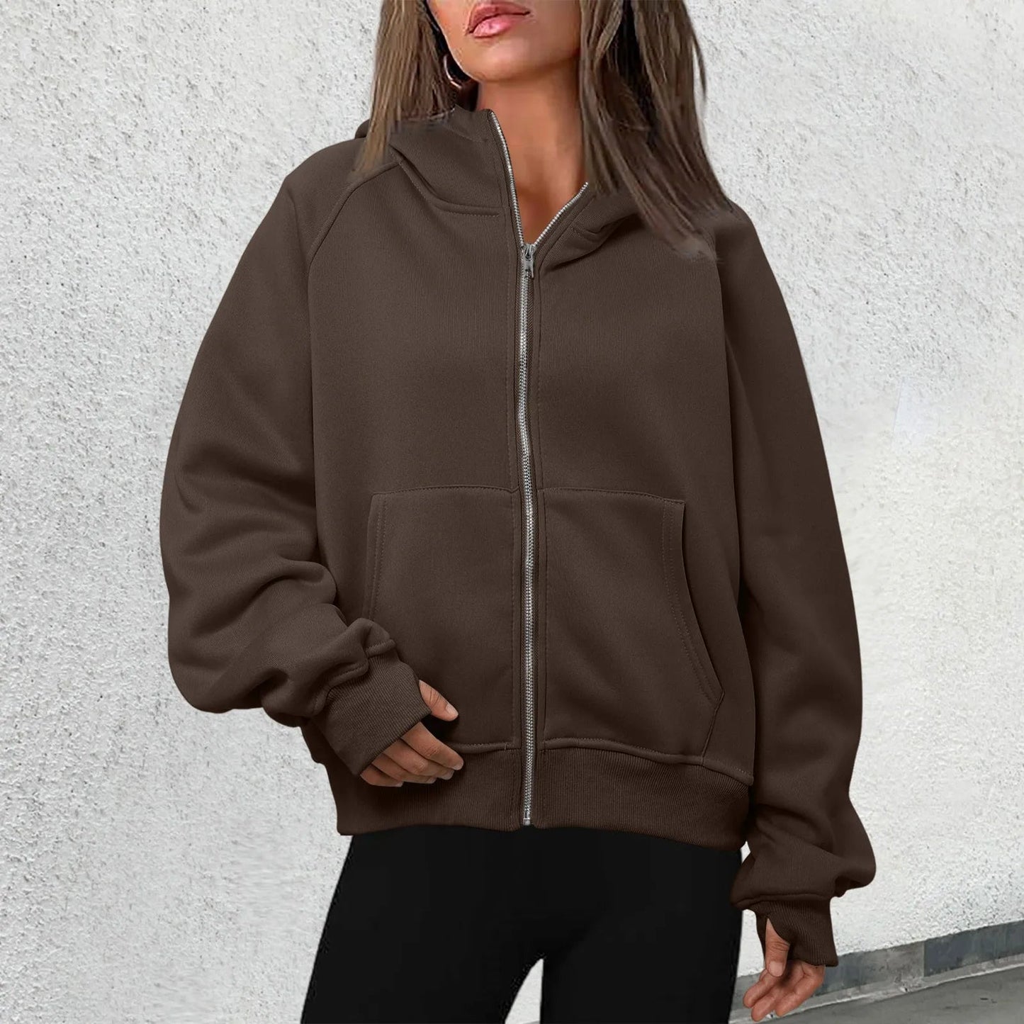 Cozy Women's Zip Up Hooded Sweatshirt