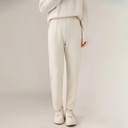 Isabella Relaxed Fit Straight Leg Pants | Elastic Waist Pockets Pants