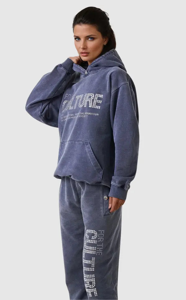 Women's Large Graphic Sweatshirt - Cozy Fleece Relaxed Fit - BritishElegance