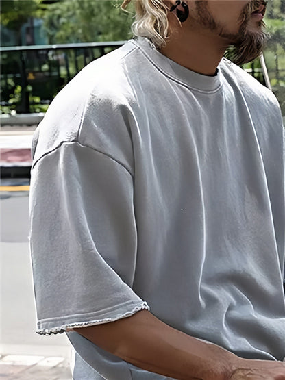 Men’s Casual Loose Fit Sports Set | 100% Cotton T-Shirt & Shorts