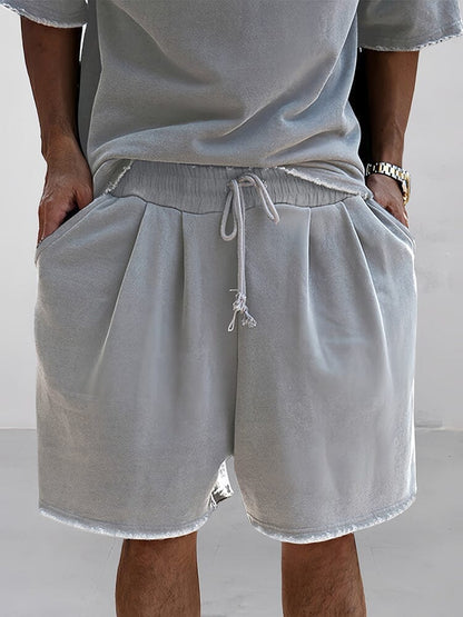 Men’s Casual Loose Fit Sports Set | 100% Cotton T-Shirt & Shorts