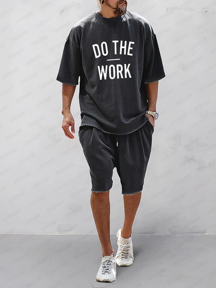 Men’s Casual Loose Fit Sports Set | 100% Cotton T-Shirt & Shorts