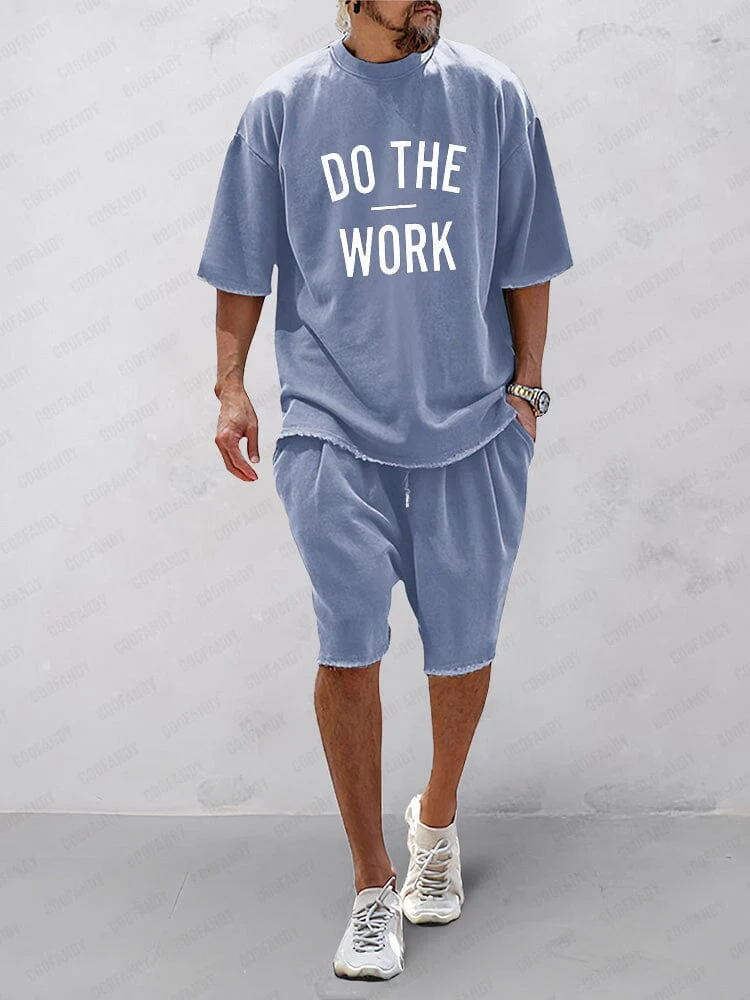 Men’s Casual Loose Fit Sports Set | 100% Cotton T-Shirt & Shorts