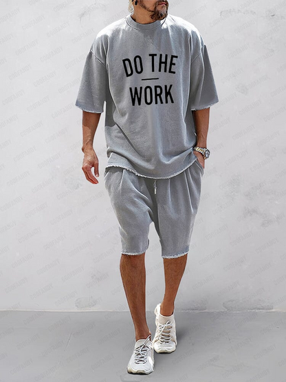 Men’s Casual Loose Fit Sports Set | 100% Cotton T-Shirt & Shorts