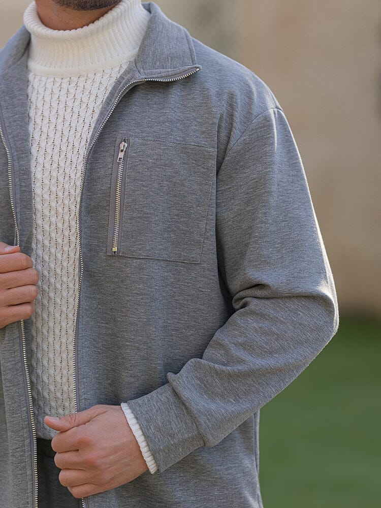 Men’s Athleisure Zip Jacket Set | Regular Fit Lounge Tracksuit