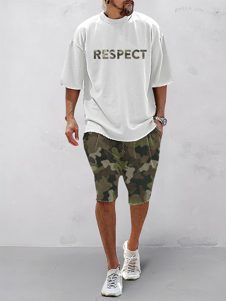 Men’s Camo Print 2-Piece Set | Street Style Oversized T-Shirt & Shorts