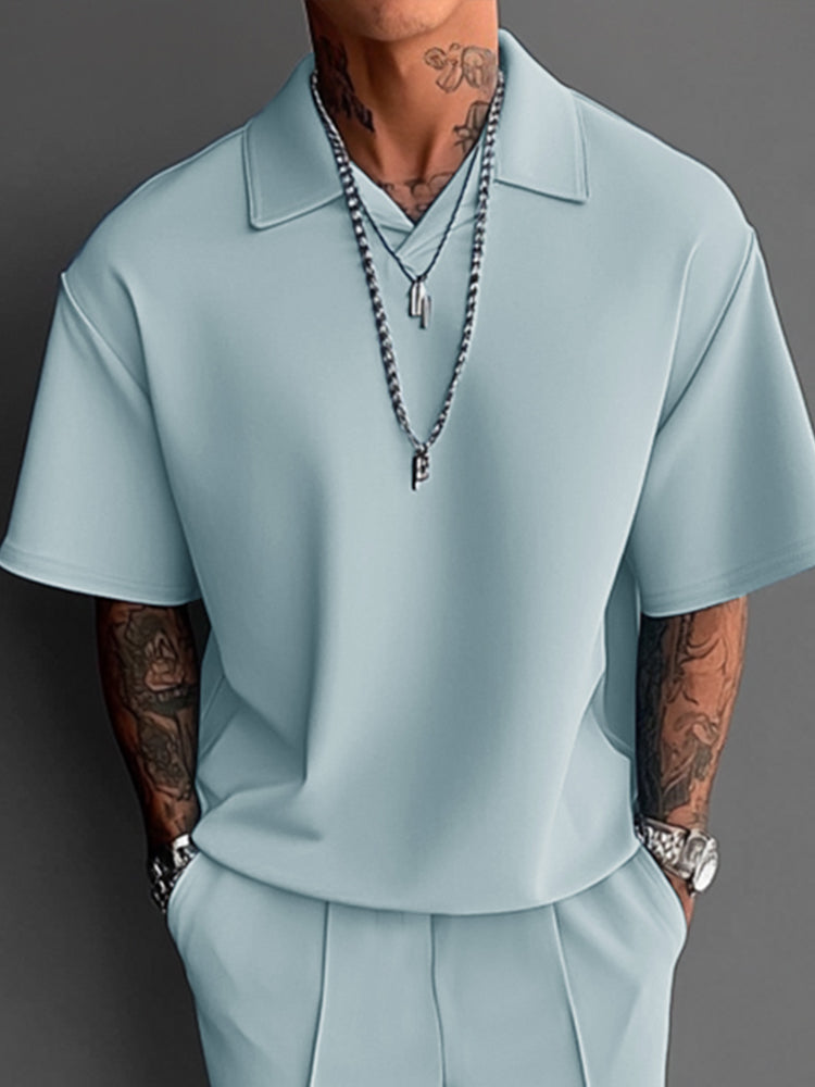 Men’s Summer 2-Piece Set | Lightweight Casual Outfit with Lapel Top