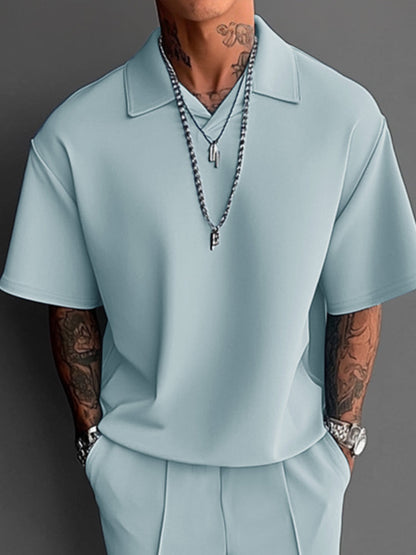 Men’s Summer 2-Piece Set | Lightweight Casual Outfit with Lapel Top
