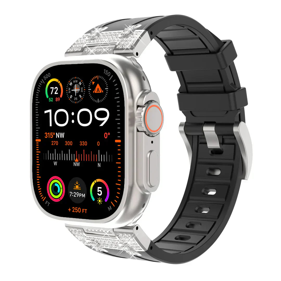 Stylish Silicone Diamond Apple Watch Band