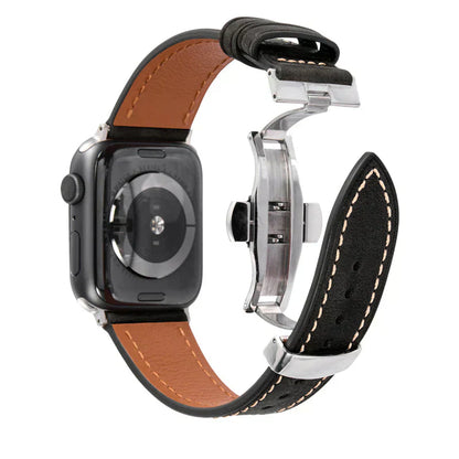 Premium Leather Strap for Apple Watch with Secure Buckle
