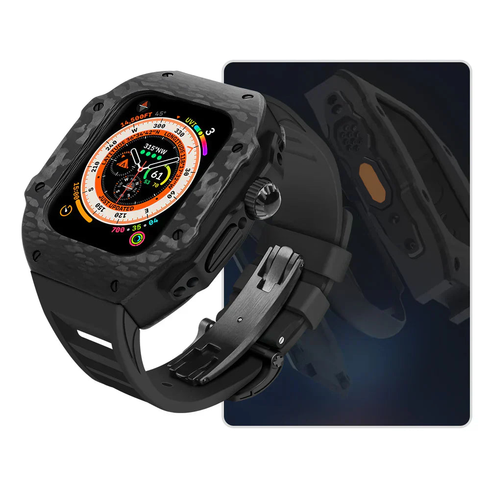 Durable Rubber Band And Stainless Steel Case For Apple Watch - BritishElegance