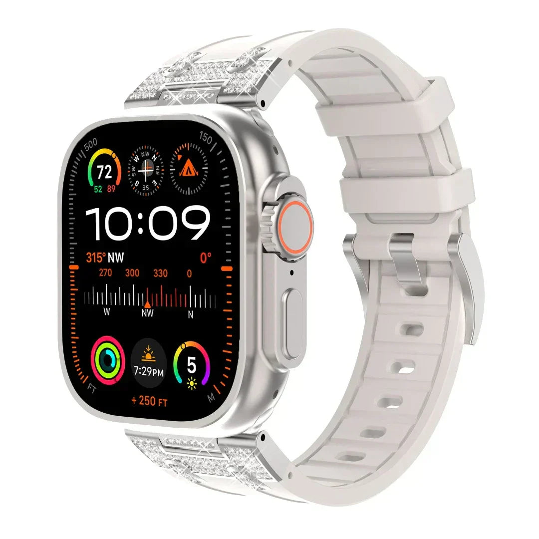 Stylish Silicone Diamond Apple Watch Band