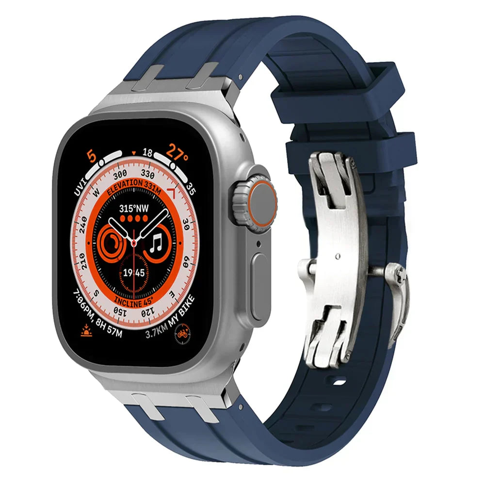 Durable Metal Buckle Apple Watch Silicone Band