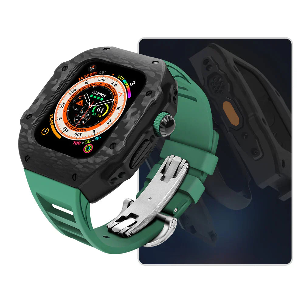 Durable Rubber Band And Stainless Steel Case For Apple Watch