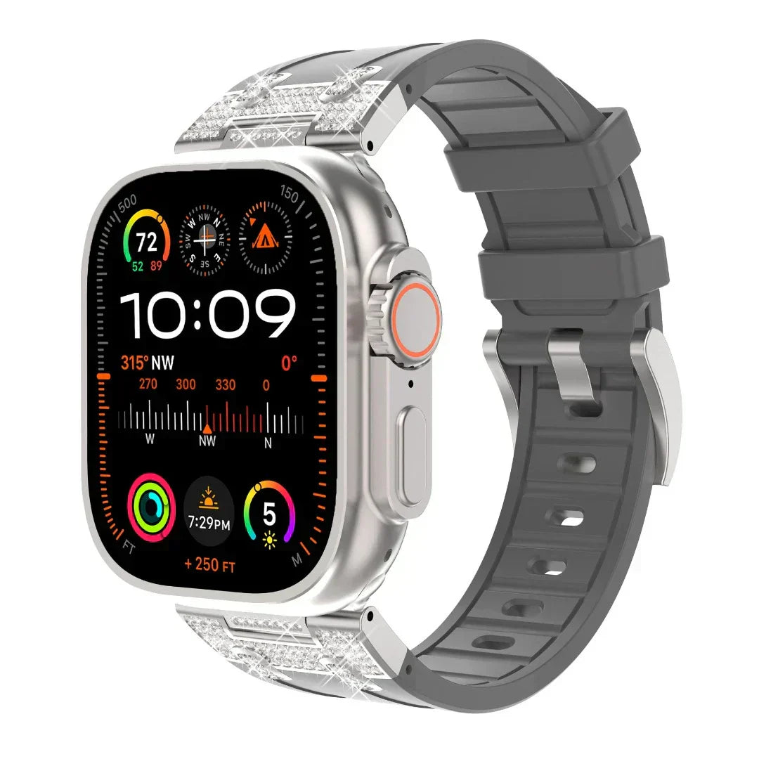 Stylish Silicone Diamond Apple Watch Band