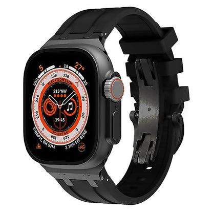 Durable Metal Buckle Apple Watch Silicone Band