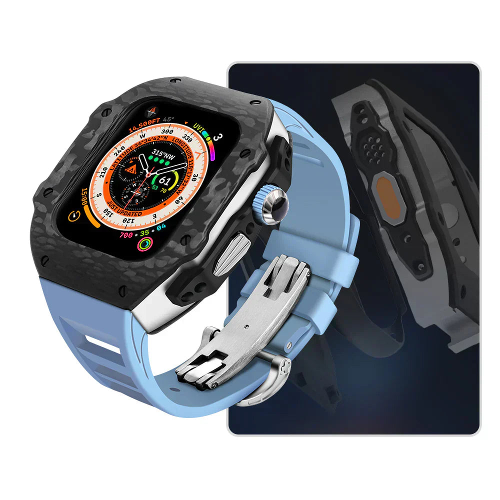 Durable Rubber Band And Stainless Steel Case For Apple Watch