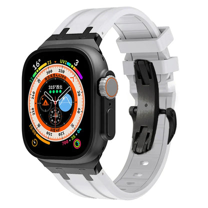 Durable Metal Buckle Apple Watch Silicone Band
