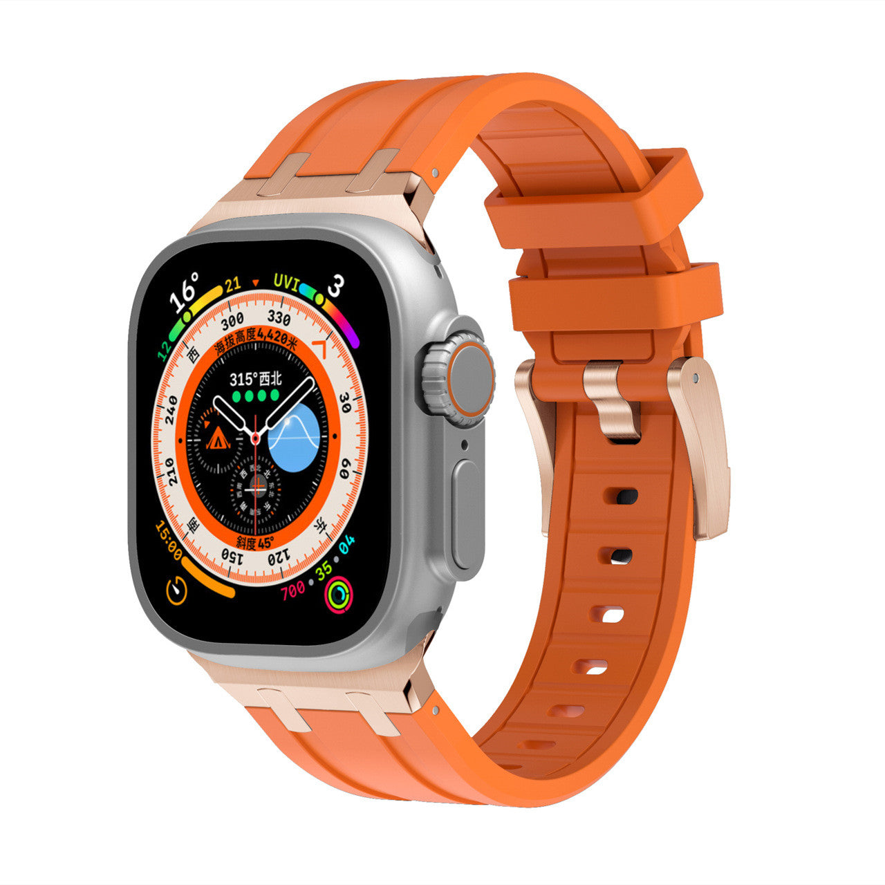Durable Rubber Strap For Apple Watch With Metal Buckle - BritishElegance