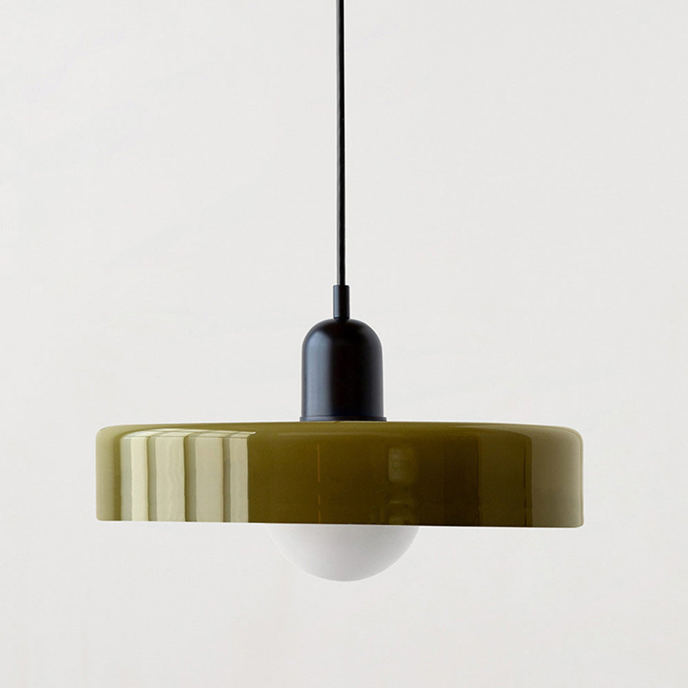 Colorful Glass Hanging Lamp With Adjustable Arm