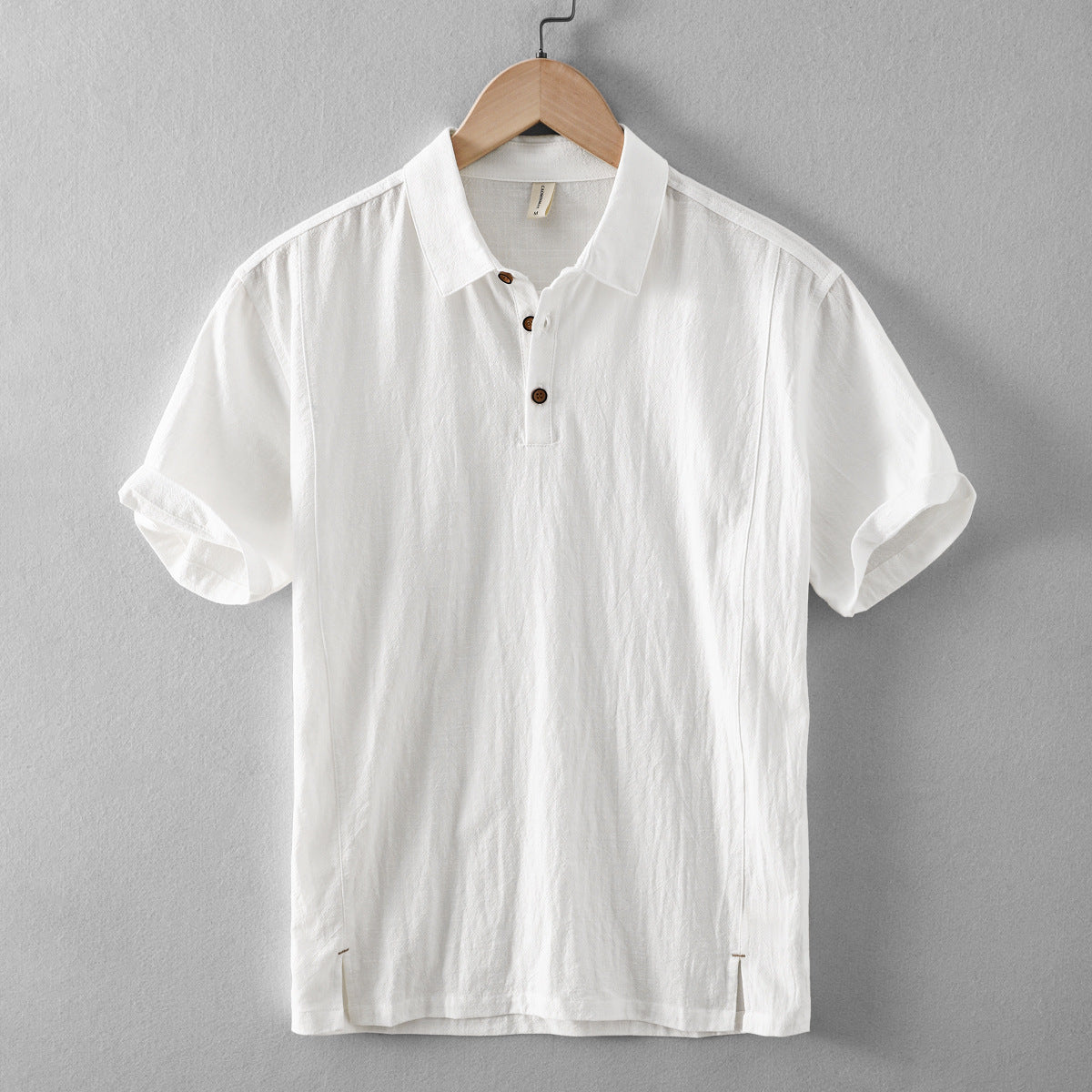 Riku Men’s Cotton-Linen Polo Shirt – Short Sleeve Casual Collar Top
