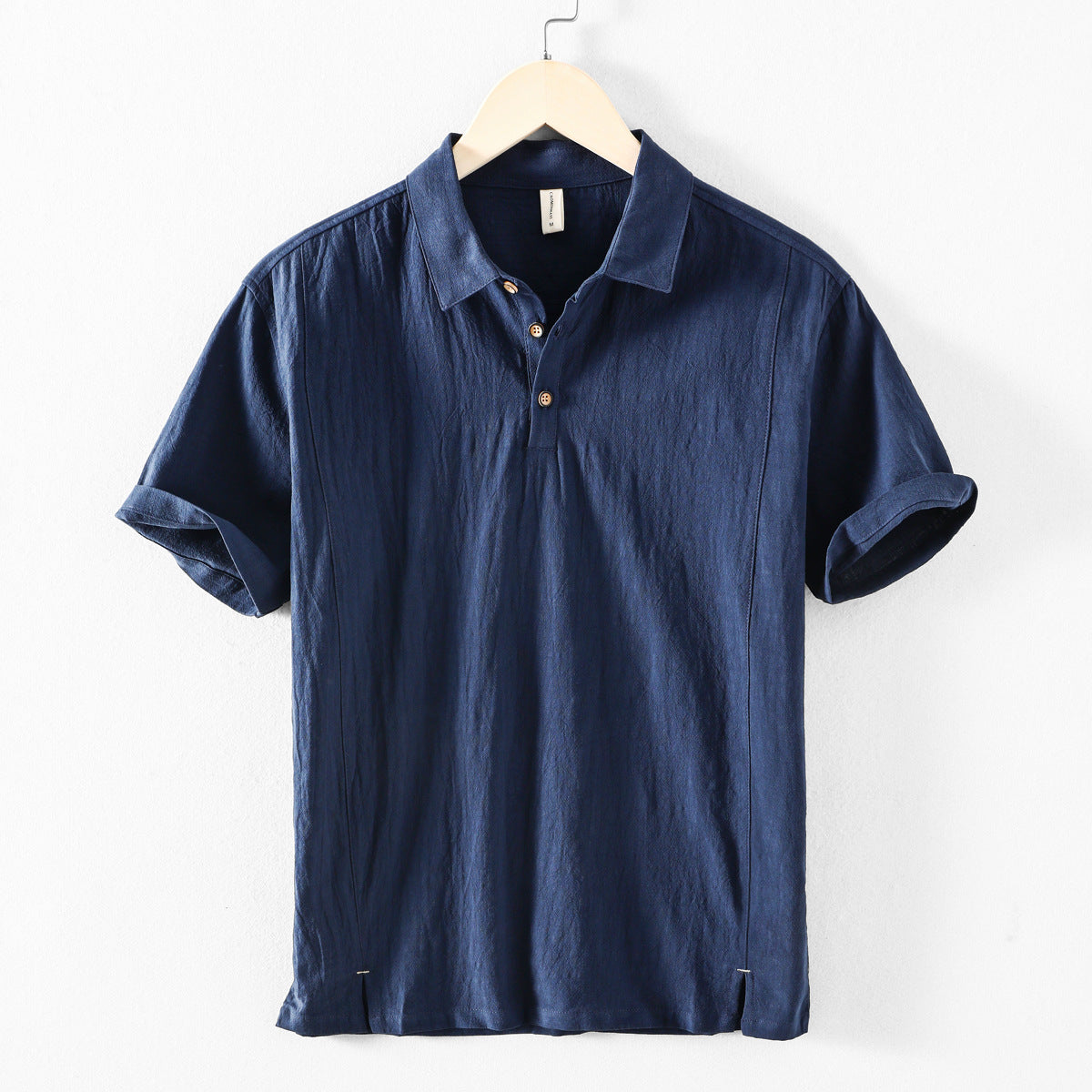 Riku Men’s Cotton-Linen Polo Shirt – Short Sleeve Casual Collar Top