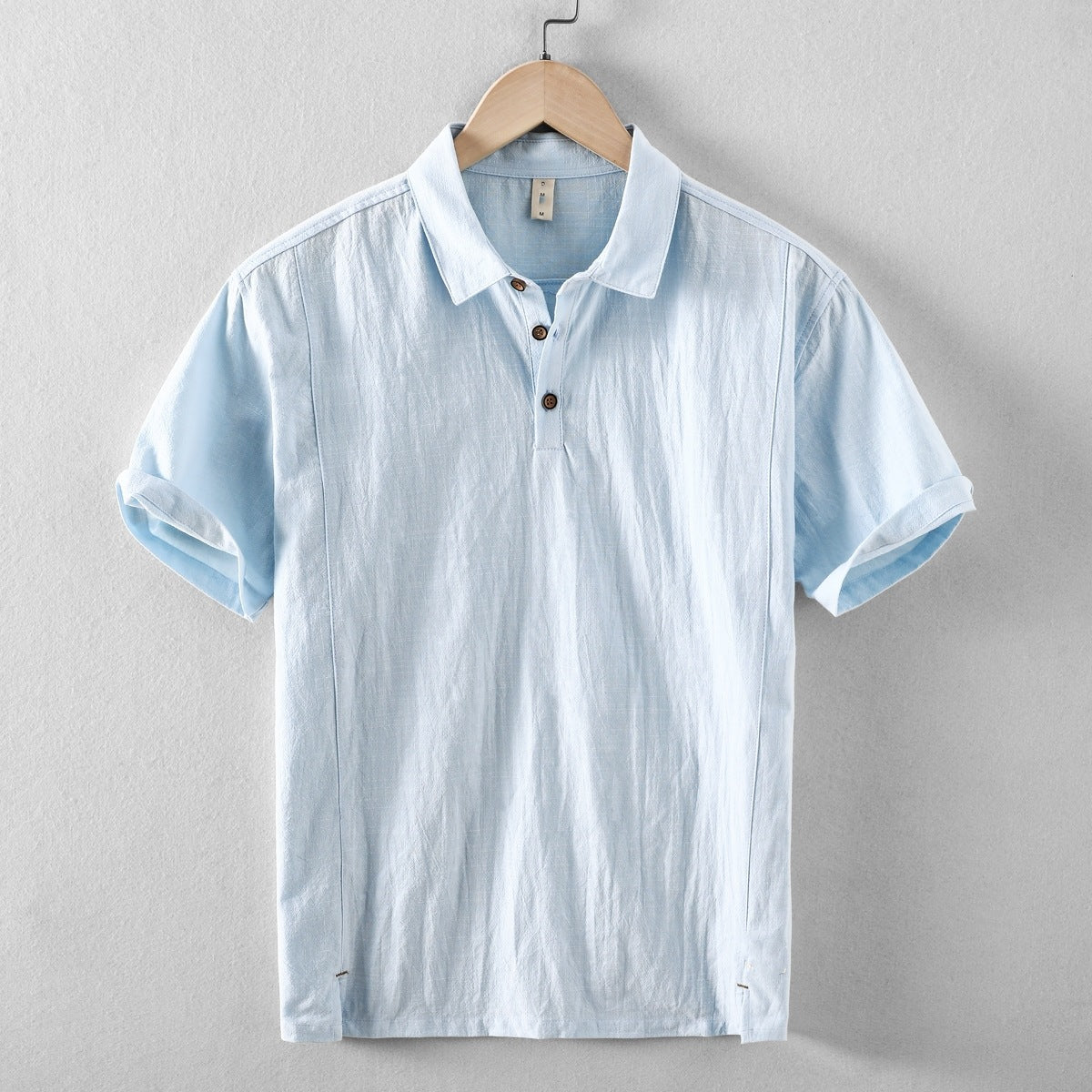 Riku Men’s Cotton-Linen Polo Shirt – Short Sleeve Casual Collar Top