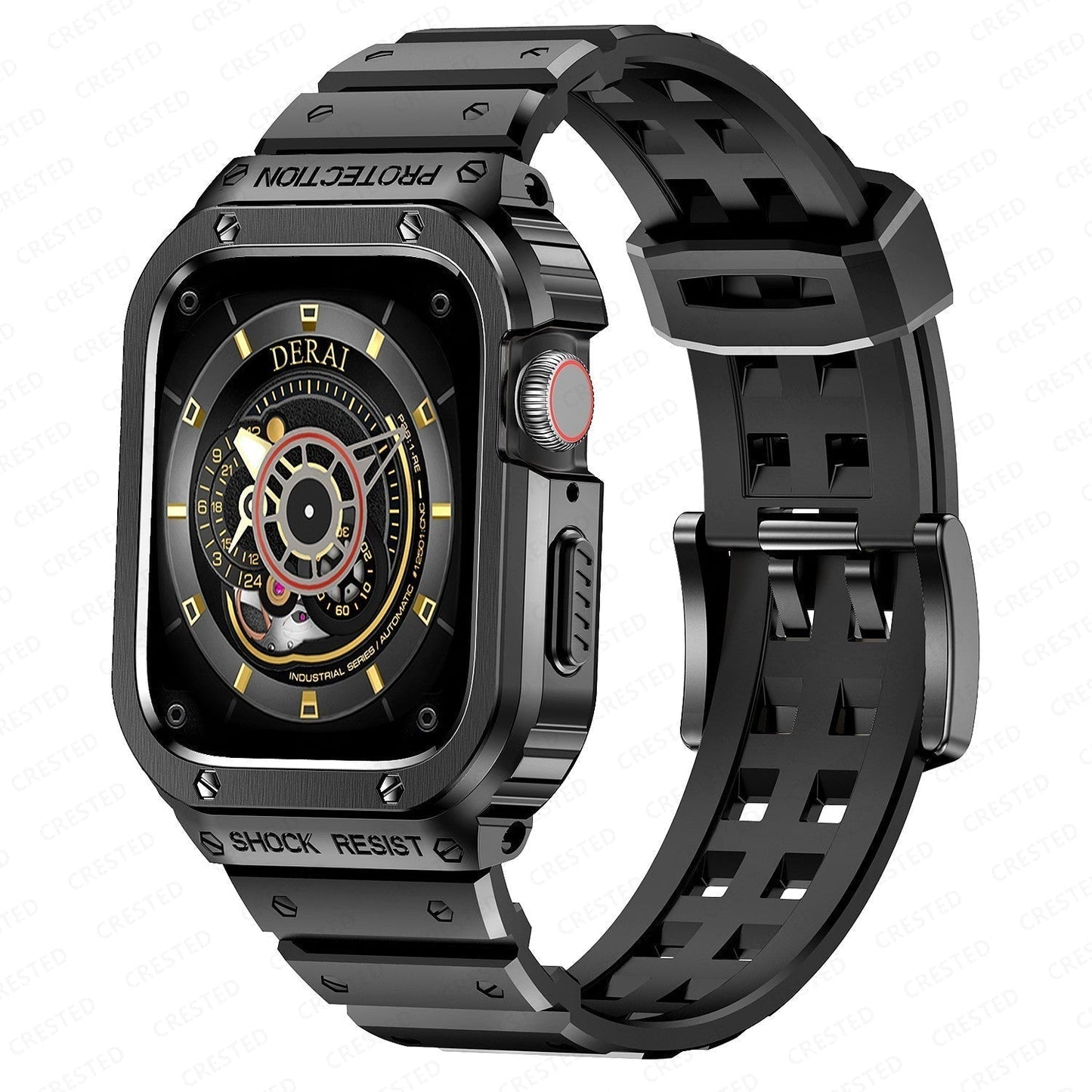 Durable Silicone Band With Metal Case For Apple Watch - BritishElegance