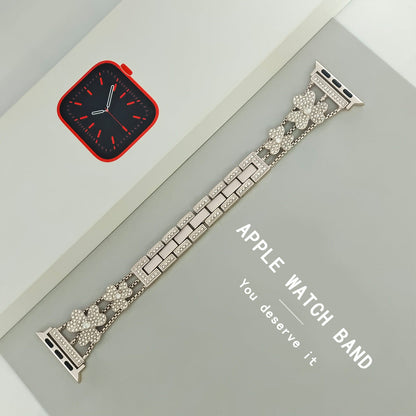 Glittering Flower Crystal Apple Watch Link Bracelet