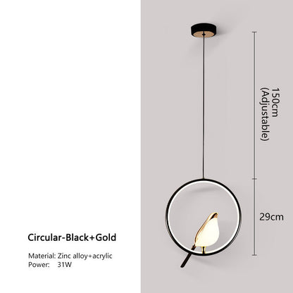 Modern Black Crystal Pendant Ceiling Light Fixture