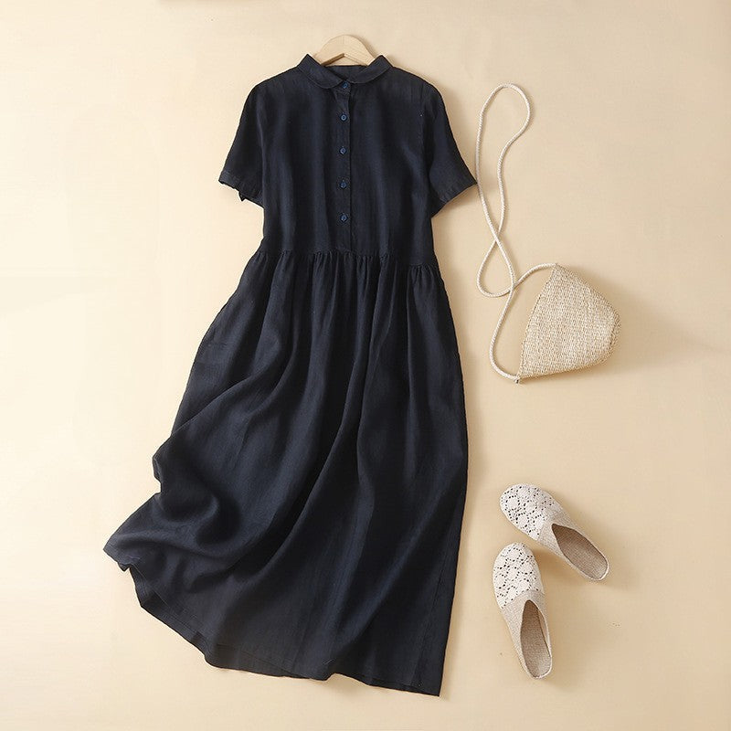 Alice Relaxed Fit Midi Dress | Collared Button Front Dress