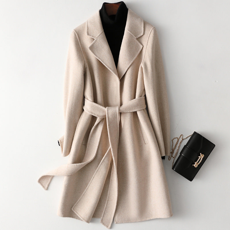 Olivia Relaxed Fit Wrap Coat | Belted Collared Coat