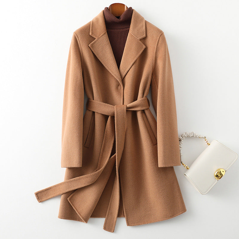 Olivia Relaxed Fit Wrap Coat | Belted Collared Coat