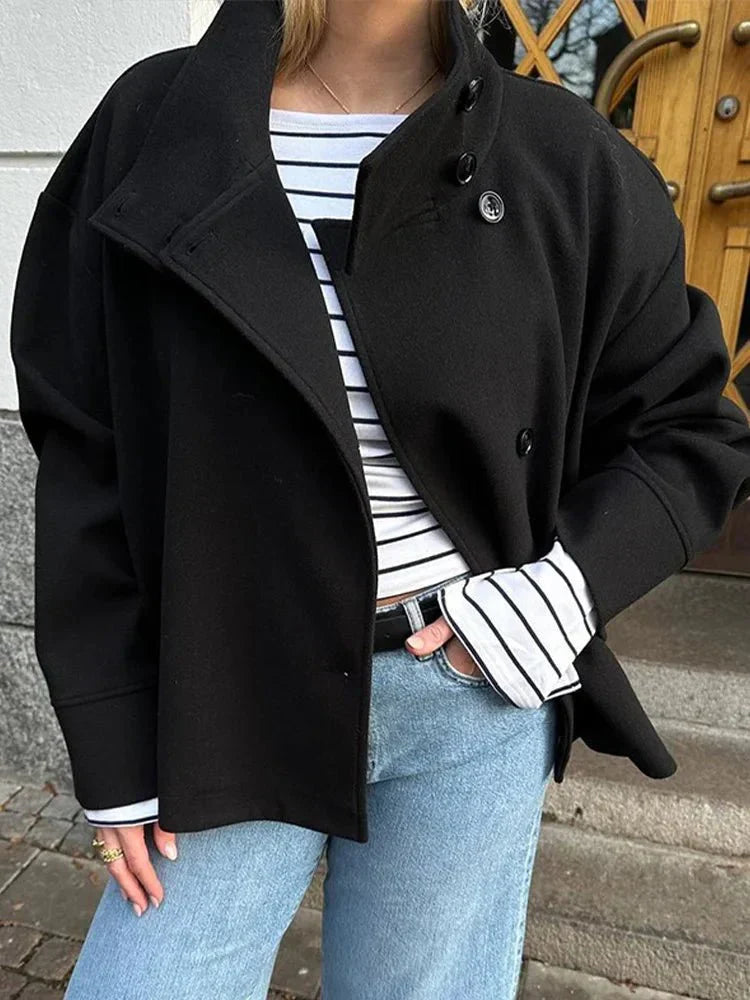 Warm Women's Padded Parka Coat with Large Hood