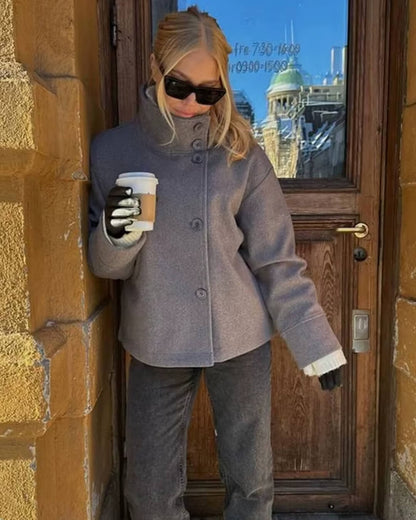 Warm Women's Padded Parka Coat with Large Hood - BritishElegance