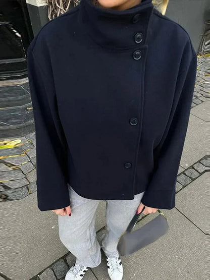 Warm Women's Padded Parka Coat with Large Hood