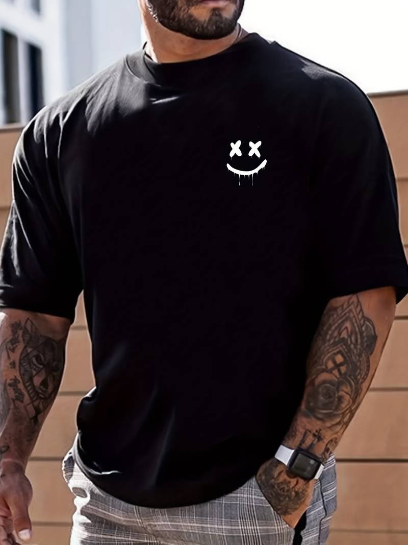 Crew neck t-shirt featuring a smiling Brandon print