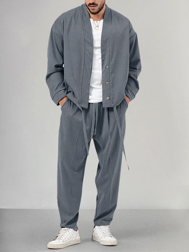 Casual 2-Piece Suit with Jacket and Matching Pants