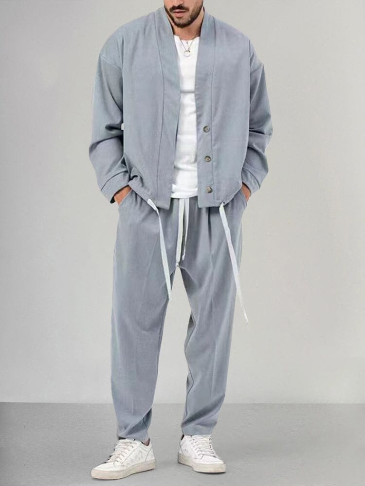 Casual 2-Piece Suit with Jacket and Matching Pants