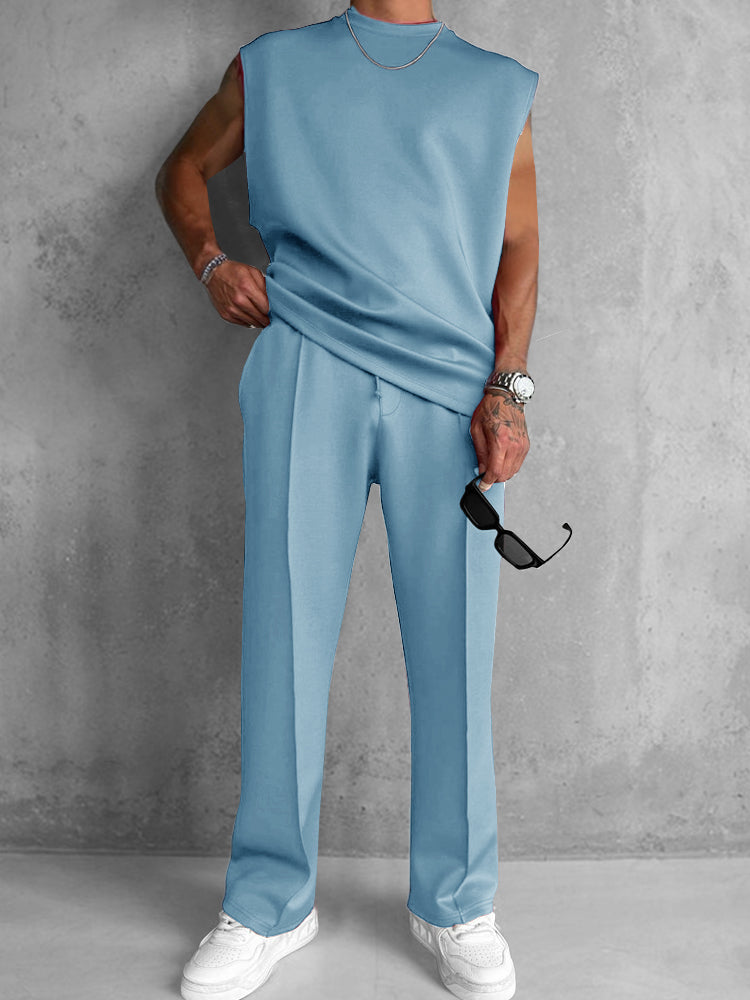 Men’s Modern Comfort 2-Piece Set | Sleeveless Top & Relaxed Pants
