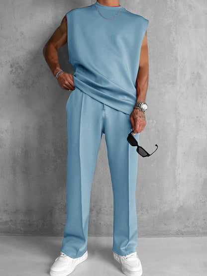Men’s Modern Comfort 2-Piece Set | Sleeveless Top & Relaxed Pants