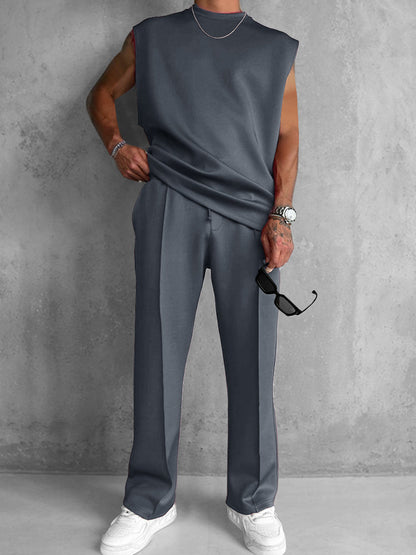 Men’s Modern Comfort 2-Piece Set | Sleeveless Top & Relaxed Pants