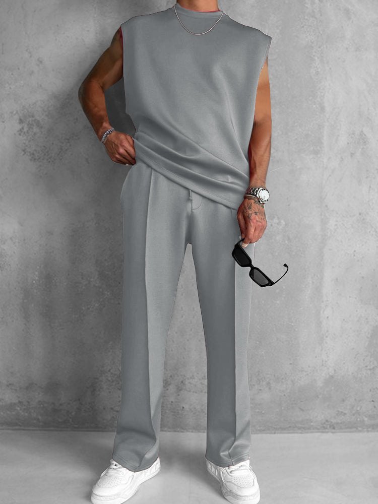Men’s Modern Comfort 2-Piece Set | Sleeveless Top & Relaxed Pants
