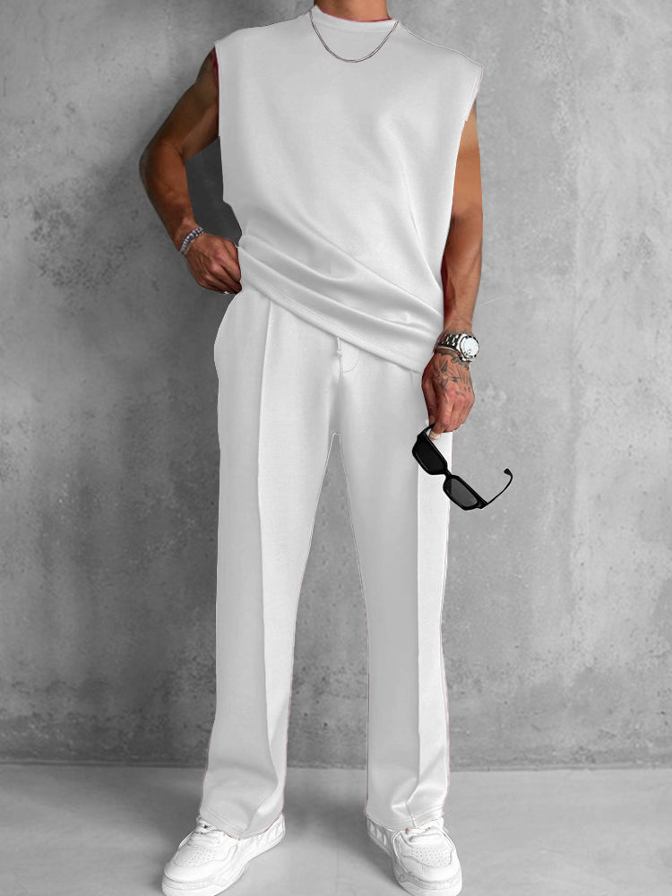 Men’s Modern Comfort 2-Piece Set | Sleeveless Top & Relaxed Pants
