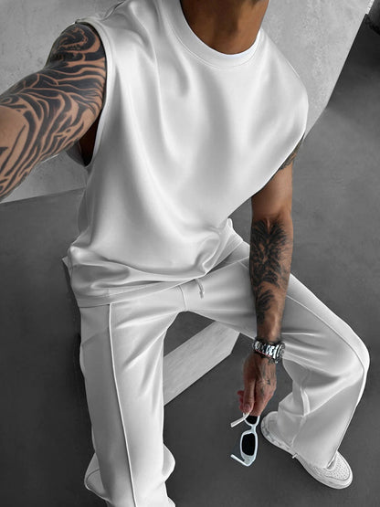 Men’s Modern Comfort 2-Piece Set | Sleeveless Top & Relaxed Pants