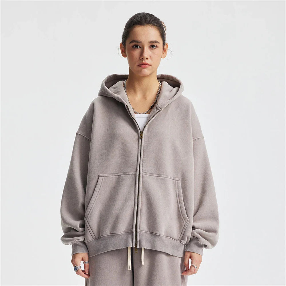 Warm Fleece Zip Up Hooded Jacket